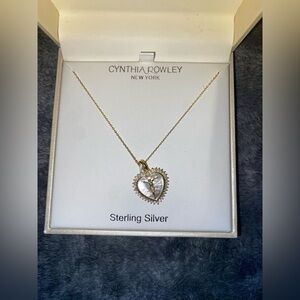 Cynthia Rowley Gold-Tone Heart Pendant Necklace with Mother-of-Pearl Inset